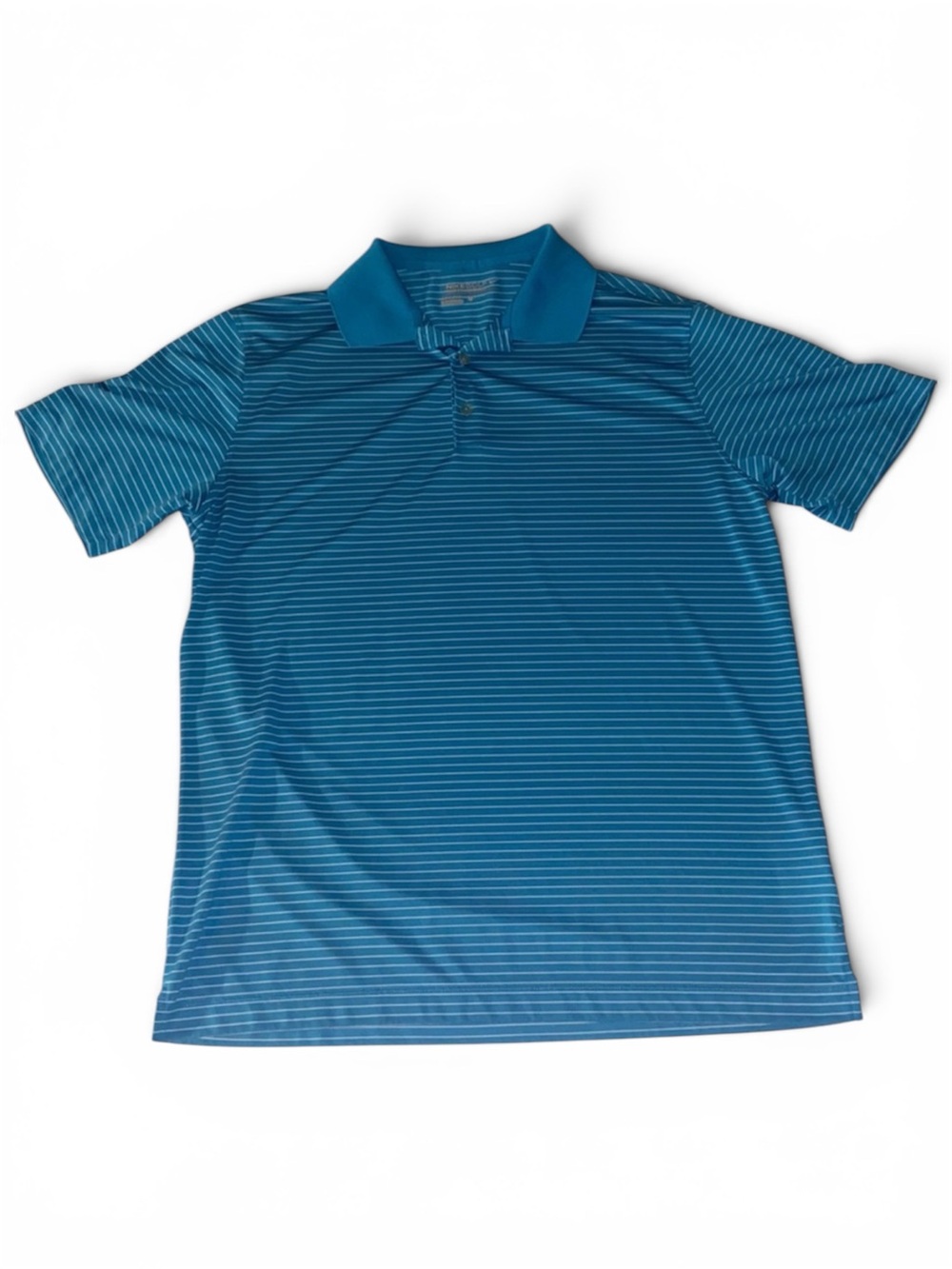 Nike Golf Men’s Large Blue White Stripes Short Sleeve Polo Shirt